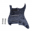 Musiclily 11-Hole SSS Prewired Loaded Pickguard with Single Coil Pickups Set for Fender Squier Strat Electric Guitar,4Ply Black Pearl