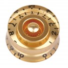 Musiclily Metric Size Plastic Speed Control Knobs for LP Style, Gold with Black number