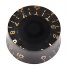 Musiclily Metric Size Plastic Speed Control Knobs for LP Style, Black with gold number