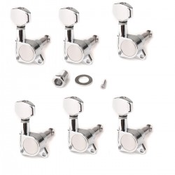 Musiclily 6-in-line Guitar Sealed Machine Head Set Right Hand, Chrome
