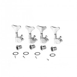 Musiclily 4-in-line Set of Bass Sealed Machine Head Right Hand, Chrome