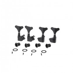 Musiclily 2 Per Side Set of Bass Sealed Machine Head, Black