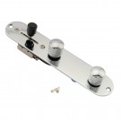 Musiclily 32MM Width Pre-wired Loaded Switch Control Plate for Tele Style Guitar, Chrome