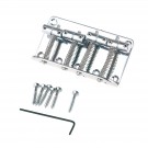 Musiclily 4 String Vintage Style Bass Bridge for Jazz Bass Top Load Upgrade, Chrome