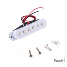 Musiclily 50mm Single Coil Pickup Middle Pickup for Fender Strat Style, White Cover