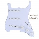 Musiclily Guitar 3 Single Coil Loaded Prewired Pickguard Set SSS Plain  for Fender Strat Guitar Parts, White