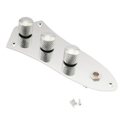 Musiclily Wired Control Plate Set for Fender Jazz Bass, Chrome