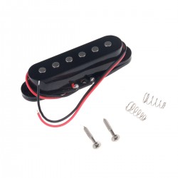 Musiclily 50mm Single Coil Pickup Middle Pickup for Fender Strat Style, Black Cover