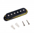 Musiclily 52mm Single Coil Pickup Bridge Pickup for Fender Strat Style, Black Cover