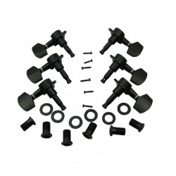 Musiclily 3 Per Side Set of Guitar Sealed Machine Head, Big Button Black