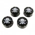 Musiclily Metric Size Plastic Speed Cotnrol Knobs for LP Style, Black body with Skull Head Logo