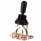 Musiclily Metric 3 Way Short Straight Toggle Switch,  Black Top with Black Tip