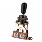 Musiclily Metric 3 Way Short Straight Toggle Switch,  Gun Black Top with Black Tip