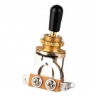 Musiclily Metric 3 Way Short Straight Toggle Switch, Gold Top with Cream Tip