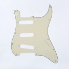 Musiclily SSS Strat Pickguard for Fender US/Mexico Made Standard Stratocaster Modern Style, 3ply Cream