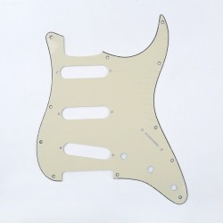Musiclily SSS Strat Pickguard for Fender US/Mexico Made Standard Stratocaster Modern Style, 3ply Cream