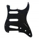 Musiclily SSS Strat Pickguard for Fender US/Mexico Made Standard Stratocaster Modern Style, 1ply Black