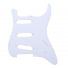 Musiclily SSS Strat Pickguard for Fender US/Mexico Made Standard Stratocaster Modern Style, 1ply White