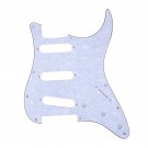 Musiclily SSS Strat Pickguard for Fender US/Mexico Made Standard Stratocaster Modern Style, 4ply Pearl White