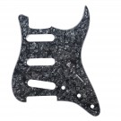 Musiclily SSS Strat Pickguard for Fender US/Mexico Made Standard Stratocaster Modern Style, 4ply Pearl Black