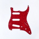 Musiclily SSS Strat Pickguard for Fender US/Mexico Made Standard Stratocaster Modern Style, 4ply Pearl Red
