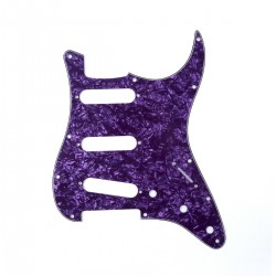 Musiclily SSS Strat Pickguard for Fender US/Mexico Made Standard Stratocaster Modern Style, 4ply Pearl Purple