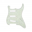 Musiclily SSS Strat Pickguard for Fender US/Mexico Made Standard Stratocaster Modern Style, Pearl Mint 4ply