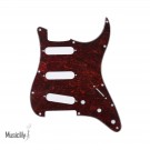 Musiclily SSS Strat Pickguard for Fender US/Mexico Made Standard Stratocaster Modern Style, 4ply Red Tortoise