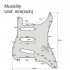 Musiclily SSS Strat Pickguard for Fender US/Mexico Made Standard Stratocaster Modern Style, Shell Black and white 4ply