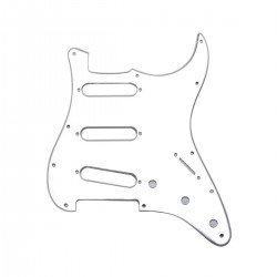 Musiclily SSS Strat Pickguard for Fender US/Mexico Made Standard Stratocaster Modern Style, 1ply Silver Mirror Acrylic