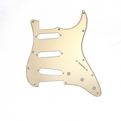 Musiclily SSS Strat Pickguard for Fender US/Mexico Made Standard Stratocaster Modern Style, Gold Mirror Acrylic 1ply