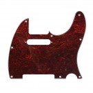 Musiclily Tele Pickguard for US/Mexico Made Fender Standard Telecaster Modern Style, 4ply Red Tortoise