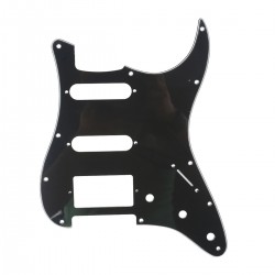 Musiclily HSS Strat Pickguard for Fender US/Mexico Made Standard Stratocaster Modern Style, 3ply Black