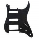 Musiclily HSS Strat Pickguard for Fender US/Mexico Made Standard Stratocaster Modern Style, 1ply Black