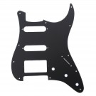 Musiclily HSS Strat Pickguard for Fender US/Mexico Made Standard Stratocaster Modern Style, 1ply Matte Black