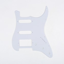Musiclily HSS Strat Pickguard for Fender US/Mexico Made Standard Stratocaster Modern Style, 1ply White