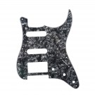 Musiclily HSS Strat Pickguard for Fender US/Mexico Made Standard Stratocaster Modern Style, 4ply Pearl Black