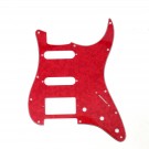 Musiclily HSS Strat Pickguard for Fender US/Mexico Made Standard Stratocaster Modern Style, 4ply Pearl Red 