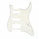 Musiclily HSS Strat Pickguard for Fender US/Mexico Made Standard Stratocaster Modern Style, 4ply Pearl Aged White