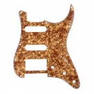Musiclily HSS Strat Pickguard for Fender US/Mexico Made Standard Stratocaster Modern Style, 4ply Pearl Bronze