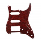 Musiclily HSS Strat Pickguard for Fender US/Mexico Made Standard Stratocaster Modern Style, 4ply Red Tortoise