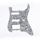 Musiclily HSS Strat Pickguard for Fender US/Mexico Made Standard Stratocaster Modern Style, Shell Black and white 4ply