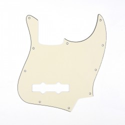 Musiclily Bass pickguard for US/Mexico Made Standard Jazz Bass, Cream 3ply