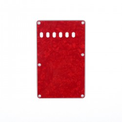 Musiclily Pickguard Vintage Style Backplate for USA/Mexico Fender Stratocaster, Pearl Red 4ply