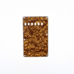 Musiclily Pickguard Vintage Style Backplate for USA/Mexico Fender Stratocaster, Pearl Bronze 4ply