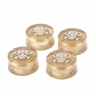 Musiclily Metric Size Plastic Speed Control Knobs for LP Style, White Skull Gold Body