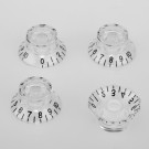 Musiclily Metric Size Speed Control Bell Guitar Knobs, Transparents