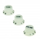 Musiclily Metric Size 1 Volume 2 Tone Guitar Strat Knobs Set for Stratocaster Squier Replacement , Mint Green