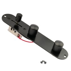 Musiclily 32MM Width Pre-wired Loaded Switch Control Plate for Tele Style Guitar, Black