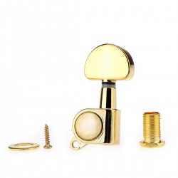Musiclily Guitar Sealed Tuner Tuning Key Machine Head Left Hand, Half Moon Button Gold